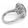 LARGE 5.98CT DIAMOND & AAA SAPPHIRE 18K WHITE GOLD 3D OVAL & ROUND FILIGREE RING