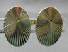 ESTATE EXTRA LARGE 14KT YELLOW GOLD OVAL SUNBURST CUFF LINKS #19858