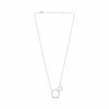 ESTATE .32CT DIAMOND 14KT WHITE GOLD 3D CLASSIC DOUBLE CIRCLE PAVE FUN NECKLACE