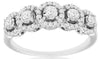 ESTATE .35CT DIAMOND 14KT WHITE GOLD CLASSIC ROUND HALO 5 STONE ANNIVERSARY RING