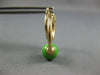 AAA GREEN TURQUOISE 14KT YELLOW GOLD 3D DOUBLE HOOP FUN HANGING EARRINGS #27015