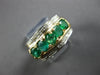 ESTATE WIDE 1.50CT DIAMOND & AAA EMERALD 14K 2 TONE GOLD ANNIVERSARY RING #27876