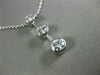 ESTATE .68CT DIAMOND 14K WHITE GOLD 3D 3 STONE PAST PRESENT FUTURE PENDANT #9508
