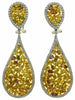 EXTRA LARGE 10.61CT MULTI COLOR DIAMOND 18KT TWO TONE GOLD TEAR DROP EARRINGS