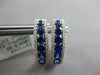 ESTATE LARGE 1.94CT DIAMOND & AAA SAPPHIRE 18KT WHITE GOLD OVAL HOOP HANGING EARRINGS