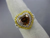 GIA LARGE 2.22CT MULTI COLOR DIAMOND 18K 2 TONE GOLD DOUBLE HALO ENGAGEMENT RING