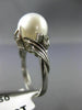 ESTATE LARGE .12CT DIAMOND & AAA SOUTH SEA PEARL PLATINUM 3D FLOWER RING #21817