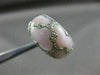 ESTATE WIDE .18CT DIAMOND 14K WHITE GOLD 3D MOTHER OF PEARL 3 CLOVER FLOWER RING