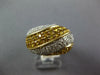 LARGE 1.77CT DIAMOND & AAA YELLOW SAPPHIRE 14KT YELLOW GOLD MULTI ROW WAVE RING