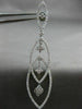 ESTATE LARGE 3.89CT DIAMOND 18KT WHITE GOLD 3D FLOWER TEAR DROP HANGING EARRINGS
