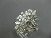 ANTIQUE LARGE 1.14CT OLD MINE DIAMOND 14KT WHITE GOLD FLOWER FUN RING #18870