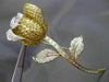 ANTIQUE LARGE 9.35CT DIAMONDS & TOPAZ 18KT TWO TONE GOLD FLOWER PIN BROOCH 21852
