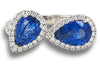 LARGE 3.86CT DIAMOND AAA SAPPHIRE 18KT WHITE GOLD PEAR SOLITAIRE FRIENDSHIP RING