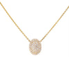 ESTATE .21CT DIAMOND 14K YELLOW GOLD 3D CLASSIC ROUND CLUSTER OVAL LOVE NECKLACE