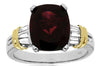 LARGE 5.33CT DIAMOND & AAA RHODOLITE 14KT 2 TONE GOLD 3D CUSHION ENGAGEMENT RING