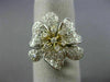 ESTATE LARGE 2.68CT DIAMOND 18K TWO TONE GOLD FLOWER CLUSTER MULTI SHAPE RING