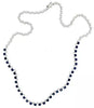5.23CT DIAMOND & AAA SAPPHIRE 18KT WHITE GOLD ROUND & PRINCESS TENNIS NECKLACE