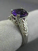 ESTATE 1.56CT DIAMOND & AMETHYST 14K WHITE GOLD 3D OVAL FILIGREE ENGAGEMENT RING