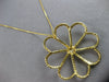 ESTATE EXTRA LARGE 2.85CT DIAMOND 18KT YELLOW GOLD FLOWER LOVE FLOATING PENDANT