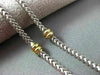 ESTATE LONG 14KT WHITE & YELLOW GOLD ITALIAN BEAD BY THE YARD NECKLACE #22905