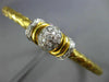 ESTATE .45CT DIAMOND 14K YELLOW GOLD CLASSIC CIRCULAR WOVEN PAVE BANGLE BRACELET