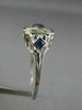 ANTIQUE .53CT DIAMOND & AAA SAPPHIRE 18K WHITE GOLD SQUARE ENGAGEMENT RING 26026