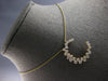 ESTATE 1.58CT DIAMOND 14KT YELLOW GOLD CLASSIC ROUND CLUSTER MOON LOVE NECKLACE