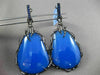 ANTIQUE MASSIVE 70.05CT DIAMOND & AAA MULTI GEM 14KT BLACK GOLD HANGING EARRINGS