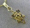 ESTATE 14K YELLOW GOLD 3D DOUBLE SIDED CHAI LIFE MENORAH FLOATING PENDANT #25451