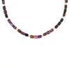 LARGE 66.12CT DIAMOND & AAA MULTI COLOR SAPPHIRE 18K WHITE GOLD CLASSIC NECKLACE