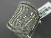 ESTATE LARGE 1.60CT ROUND DIAMOND 18KT WHITE GOLD MULTI ROW MULTI WAVE FUN RING