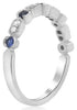 .32CT DIAMOND & AAA SAPPHIRE 14KT WHITE GOLD 3D ROUND & HEXAGON ANNIVERSARY RING