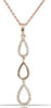 ESTATE .15CT DIAMOND 14KT YELLOW GOLD 3D TRIPLE TEAR DROP FUN FLOATING PENDANT