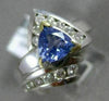 LARGE 1.69CT DIAMOND & AAA TANZANITE 14K 2 TONE GOLD 3D TRILLION ENGAGEMENT RING