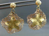 ESTATE LARGE 14KT YELLOW & ROSE GOLD CIRCLE STAR FILIGREE HANGING EARRINGS #1682