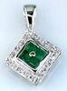 .47CT DIAMOND & AAA EMERALD 14KT WHITE GOLD 3D PRINCESS & ROUND FLOATING PENDANT