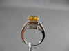 ANTIQUE 3.24CT DIAMOND & AAA CITRINE 14KT WHITE GOLD FILIGREE EMERALD CUT RING