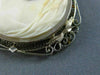 ANTIQUE MASSIVE OLD MIND DIAMOND 14K WHITE GOLD 3D LADY CAMEO PIN PENDANT #25578