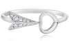 ESTATE .08CT DIAMOND 14KT WHITE GOLD 3D ARROW TO YOUR HEART LOVE RING