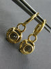 3.95CT DIAMOND & AAA SMOKY TOPAZ 14KT YELLOW GOLD 3D ROUND HALO HANGING EARRINGS