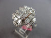 EXTRA LARGE 3.14CT DIAMOND 18KT WHITE GOLD MULTI SHAPE DOUBLE SQUARE FLOWER RING