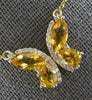 LARGE 2.65CT DIAMOND & AAA CITRINE 14KT YELLOW GOLD 3D MULTI SHAPE LOVE NECKLACE