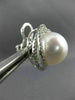 ESTATE LARGE 1.15CT DIAMOND & AAA SOUTH SEA PEARL 18KT WHITE GOLD STUD EARRINGS
