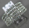 WIDE .78CT DIAMOND 18KT WHITE GOLD 3D SEMI ETERNITY MULTI ROW ANNIVERSARY RING