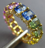 LARGE 8.01CT DIAMOND & AAA MULTI COLOR SAPPHIRE 18KT YELLOW GOLD 3D RING #21146