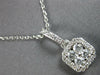 ESTATE .35CT DIAMOND 14KT WHITE GOLD CLUSTER INVISIBLE SQUARE FLOATING PENDANT
