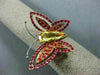 ESTATE LARGE 2.05CT MULTI GEM 18KT WHITE & ROSE GOLD HANDCRAFTED BUTTERFLY RING