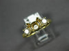 ESTATE .37CT DIAMOND 14KT YELLOW GOLD 3 STONE SEMI MOUNT ENGAGEMENT RING #22422