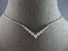 .59CT DIAMOND 14KT WHITE GOLD 3D GRADUATING V SHAPE SHARED PRONG LOVE NECKLACE