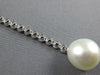 LONG 2.99CT DIAMOND & SOUTH SEA PEARL & SAPPHIRE 18K WHITE GOLD HANGING EARRINGS